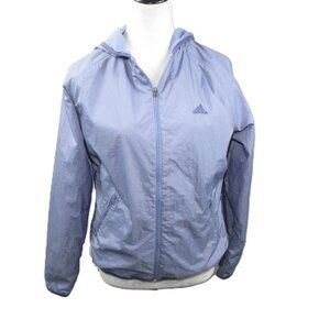 Adidas NWOT Slate Blue Zip Front Windbreaker Size Medium